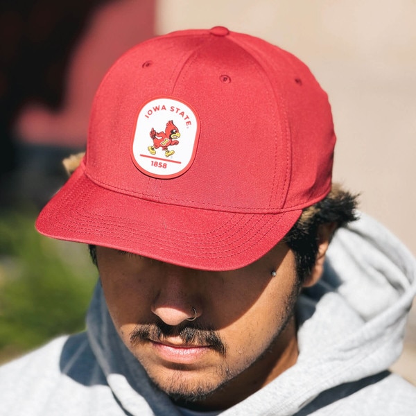Legacy Iowa State and Walking Cy Cardinal Back 9 Hat front